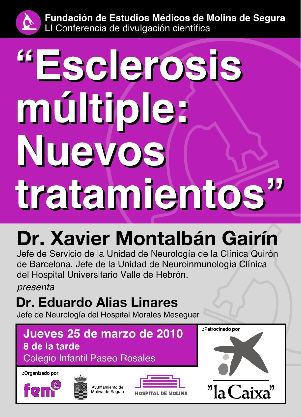 Conferencia sobre nuevos tratamientos en Esclerosis Múltiple en Molina de Segura.